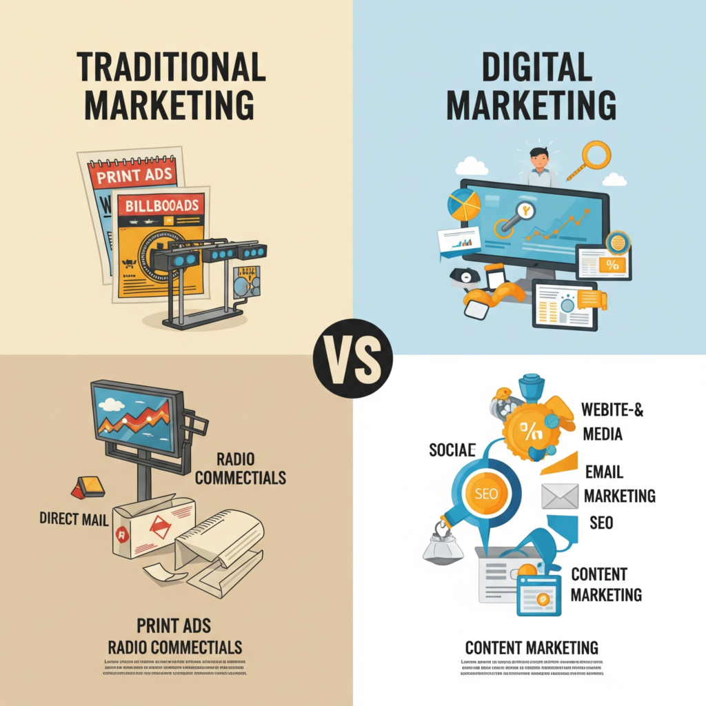 Difference Between Traditional Marketing and Digital Marketing